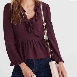 Madewell silk wrap top